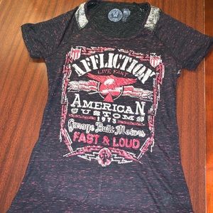 NWT women’s Affliction too Lots of bling and shine